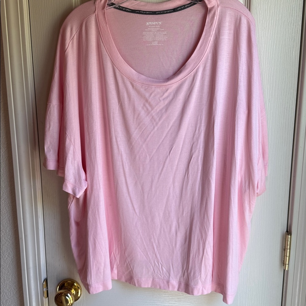 NWT JOYSPUN BABY PINK SUPERSOFT PJ TOP SZ 3X - Picture 2 of 4